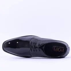 Brent Pope Halcombe Laced Plain Toe Shoe - Black Patent
