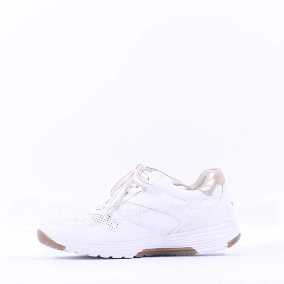Women Gabor Haley Rolling Soft Side Zip - White Gold Leather