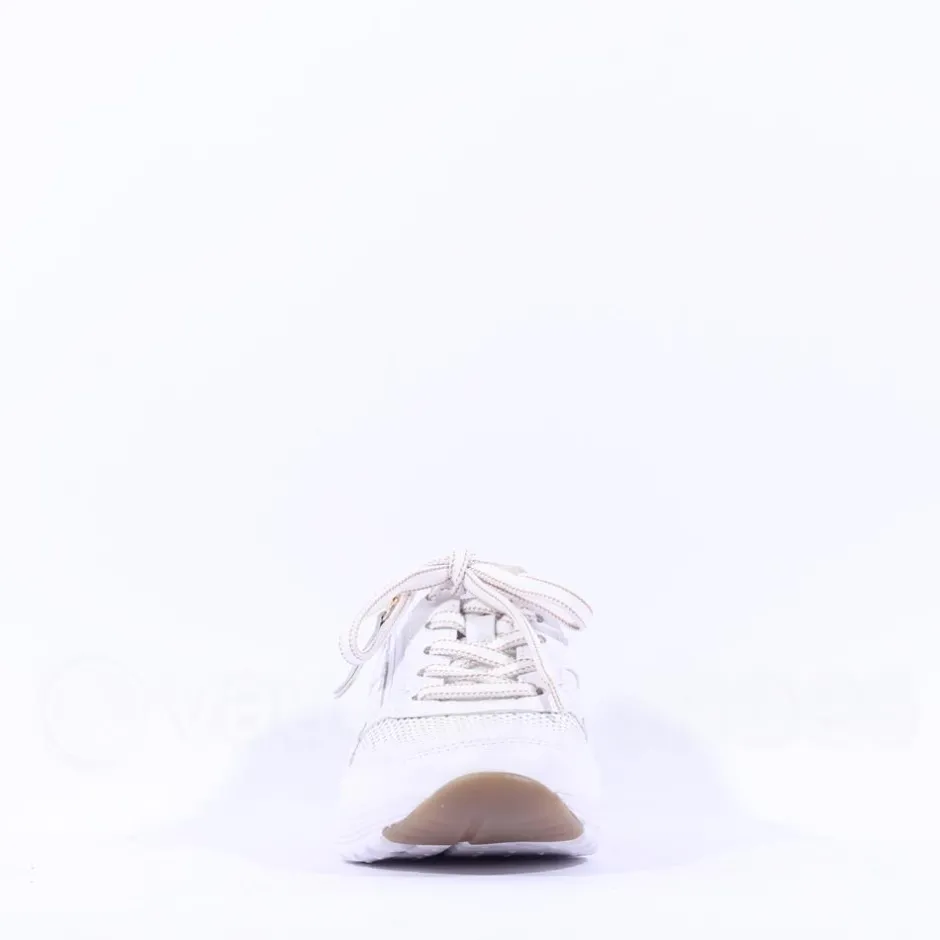 Women Gabor Haley Rolling Soft Side Zip - White Gold Leather