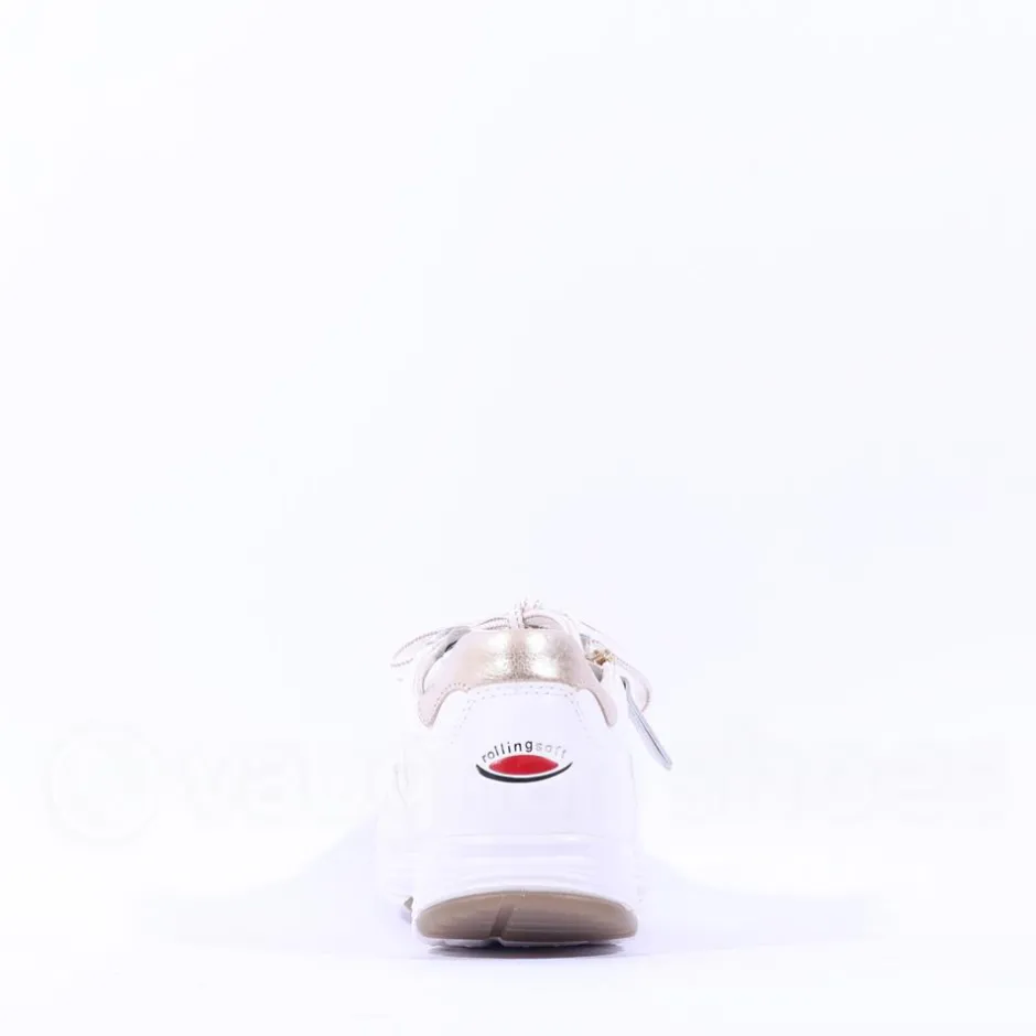 Women Gabor Haley Rolling Soft Side Zip - White Gold Leather