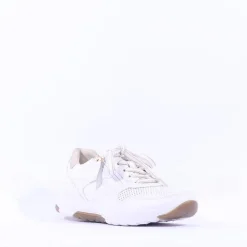 Women Gabor Haley Rolling Soft Side Zip - White Gold Leather