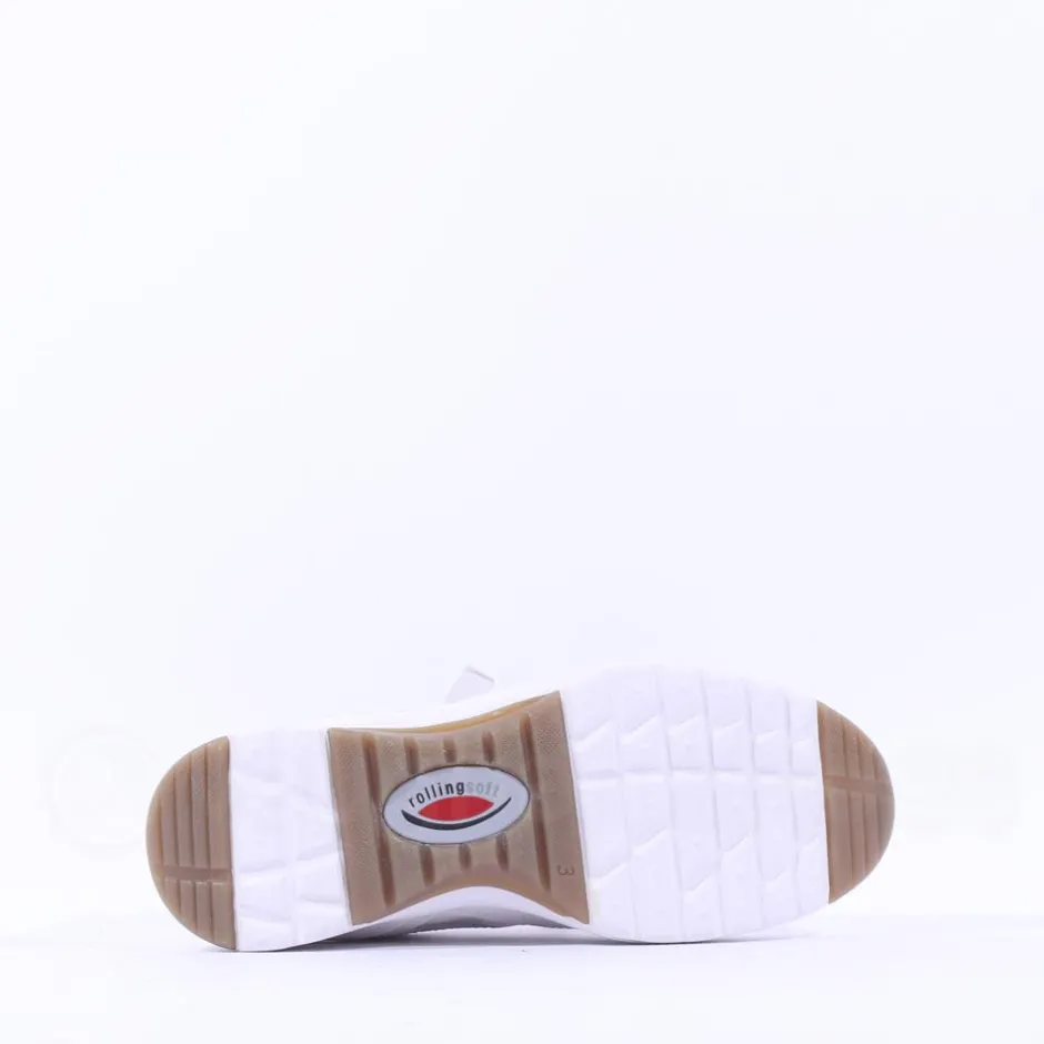Women Gabor Haley Rolling Soft Side Zip - White Gold Leather