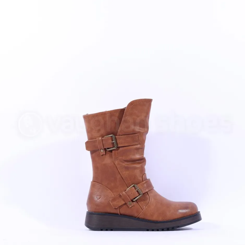 Women Heavenly Feet Hannah4 Mid Calf Boot - Tan
