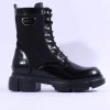 Women Marco Moreo Harley Laced Military Boot - Black Combi