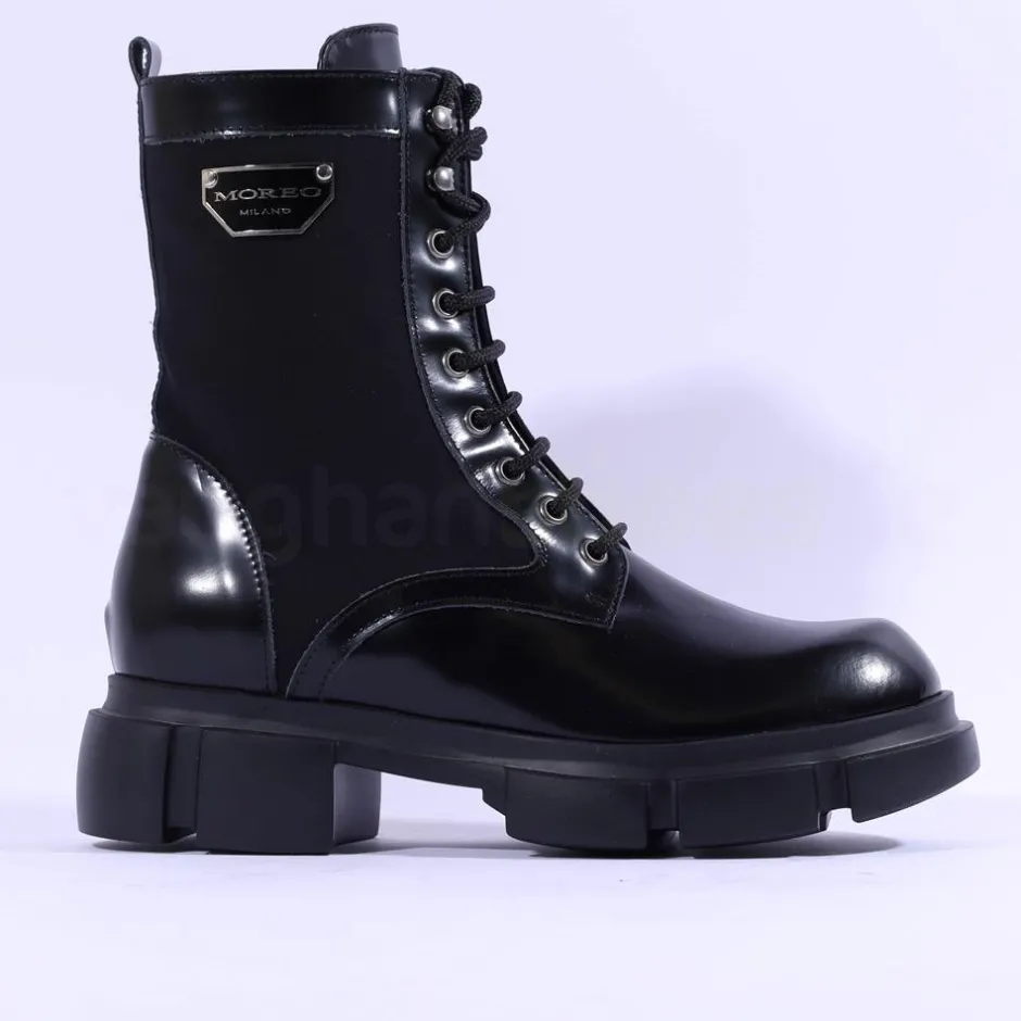 Women Marco Moreo Harley Laced Military Boot - Black Combi