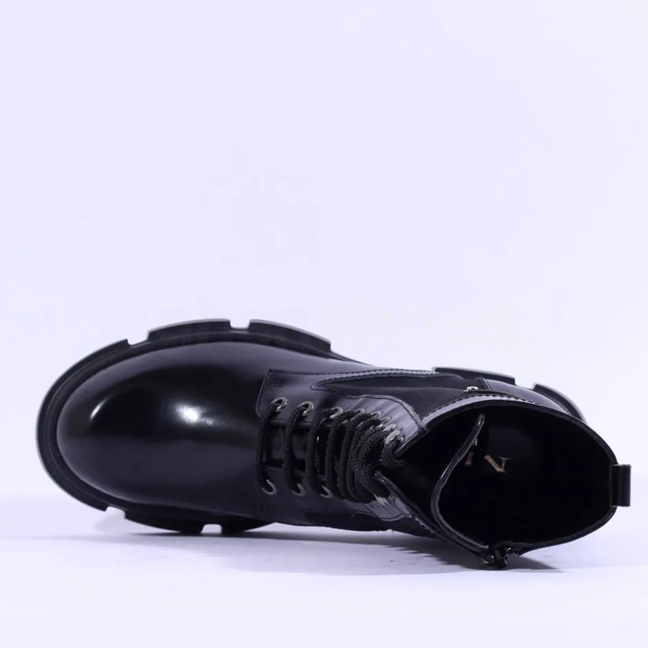 Women Marco Moreo Harley Laced Military Boot - Black Combi