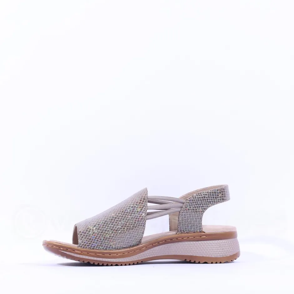 Women Ara Hawaii Slingback Low Wedge Sandal - Cashmere Shimmer
