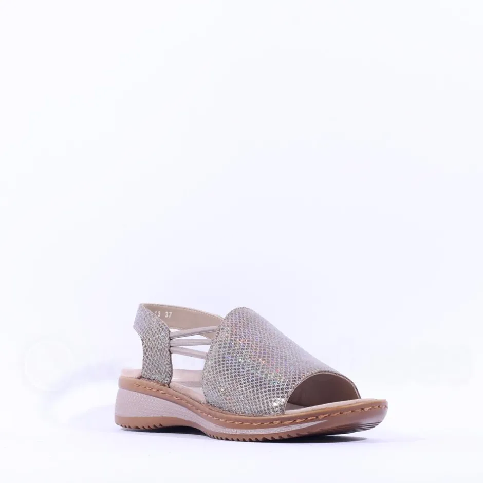 Women Ara Hawaii Slingback Low Wedge Sandal - Cashmere Shimmer