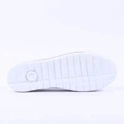 Women Gabor Heather Platform Side Zip Trainer - White Leather