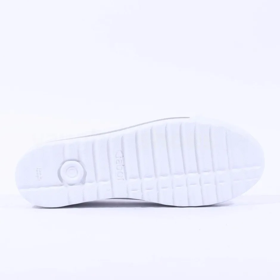 Women Gabor Heather Platform Side Zip Trainer - White Leather