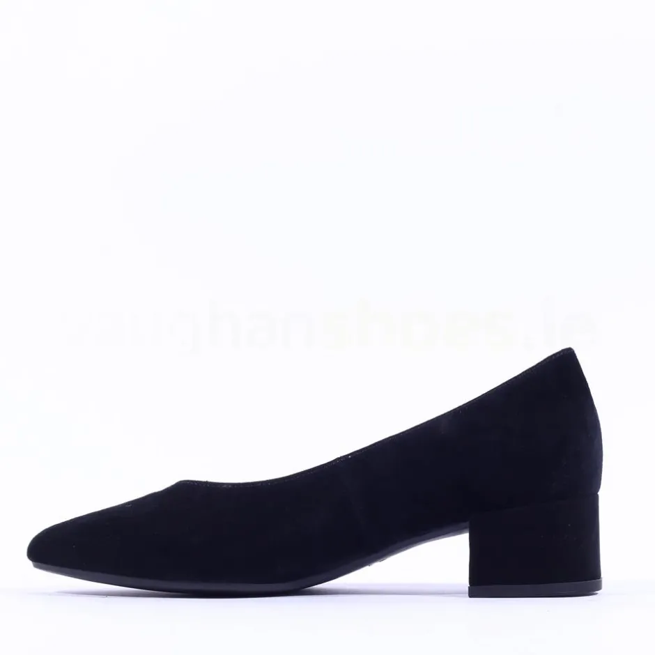 Women Gabor Henge Pointed Toe Low Heel - Black Suede