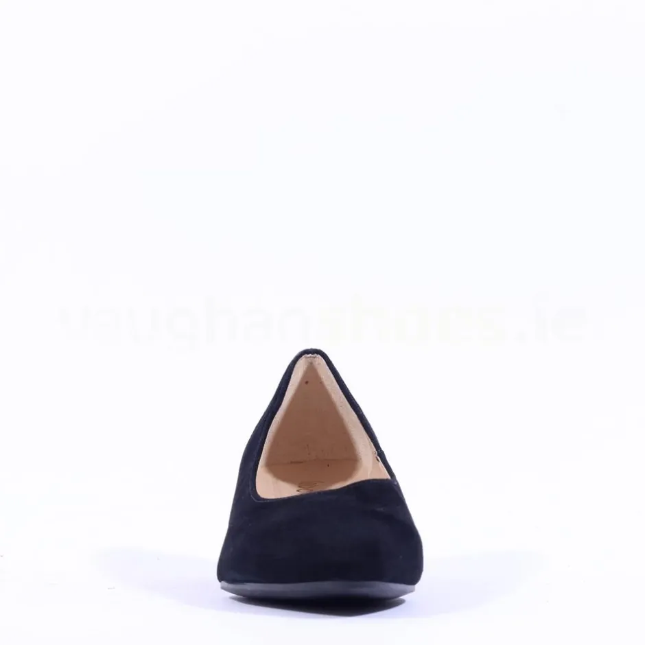 Women Gabor Henge Pointed Toe Low Heel - Black Suede