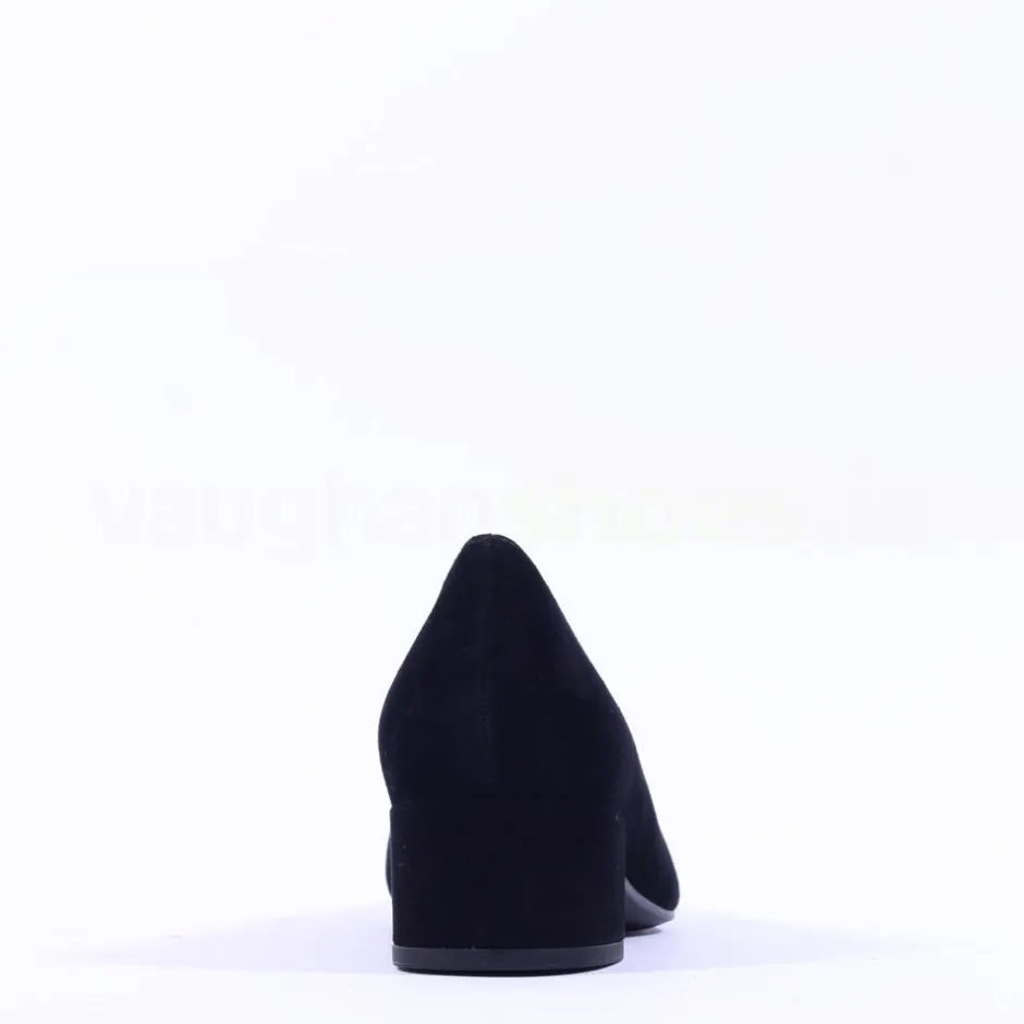 Women Gabor Henge Pointed Toe Low Heel - Black Suede