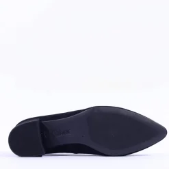 Women Gabor Henge Pointed Toe Low Heel - Black Suede