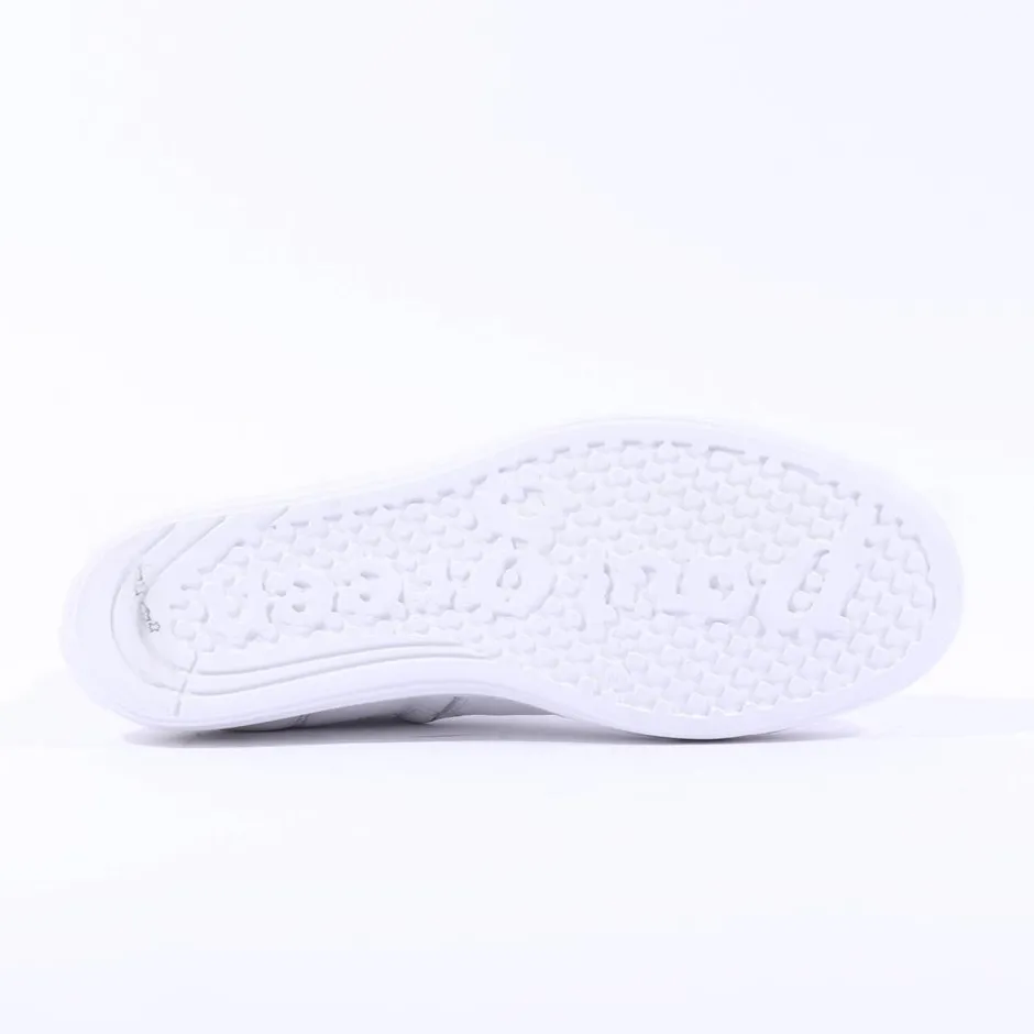 Women Paul Green Hidden Bungee Lace Hi Top - White Gold Leather