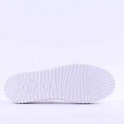 Women Gabor High Platform Zip Trainer Dolly - White Leather