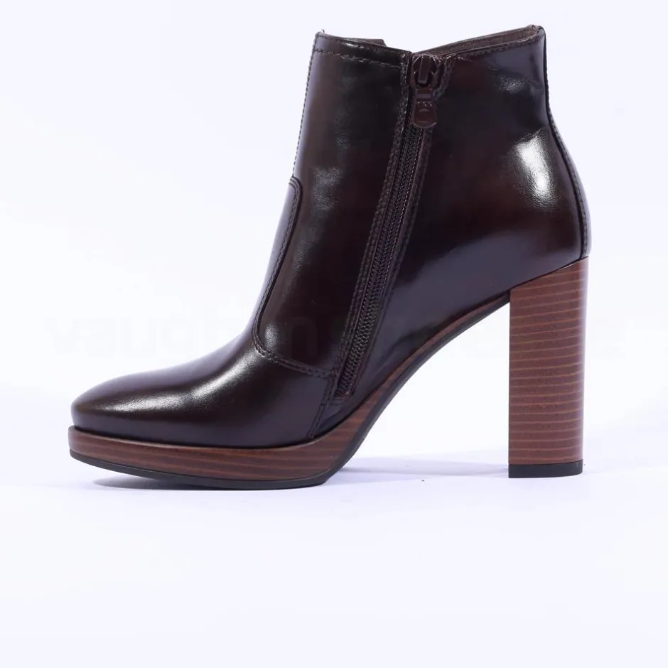 Women NeroGiardini High Stack Heel Ankle Boot - Brown Leather