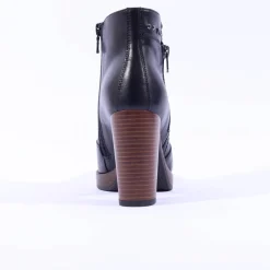 Women NeroGiardini High Stack Heel Ankle Boot - Black Leather