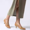 Women Wonders Hilda Heel Tab Classic High Heel - Tan Leather