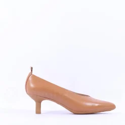 Women Wonders Hilda Heel Tab Classic High Heel - Tan Leather