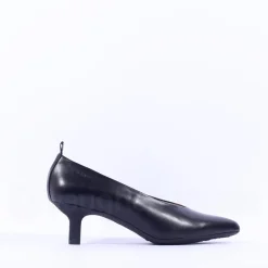 Women Wonders Hilda Heel Tab Classic High Heel - Black Leather
