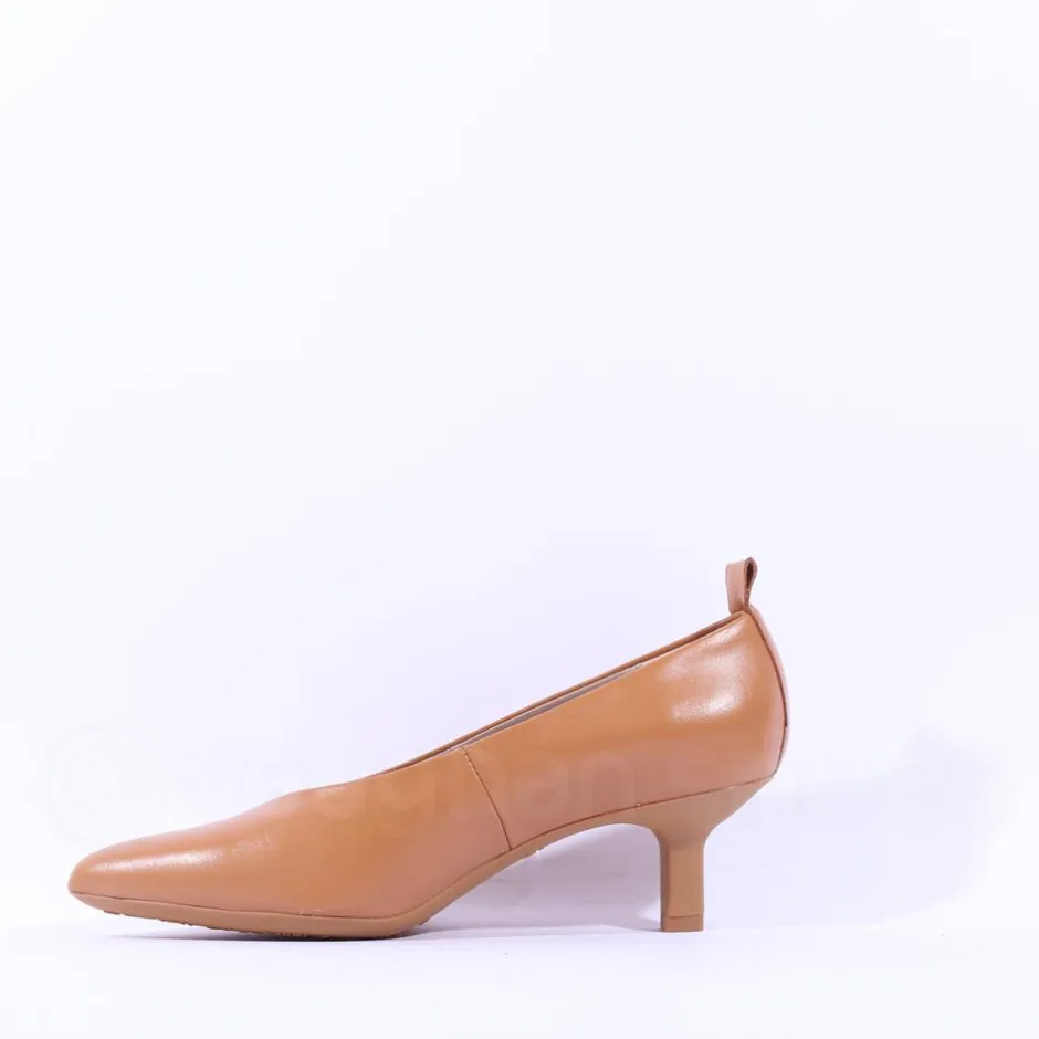Women Wonders Hilda Heel Tab Classic High Heel - Tan Leather