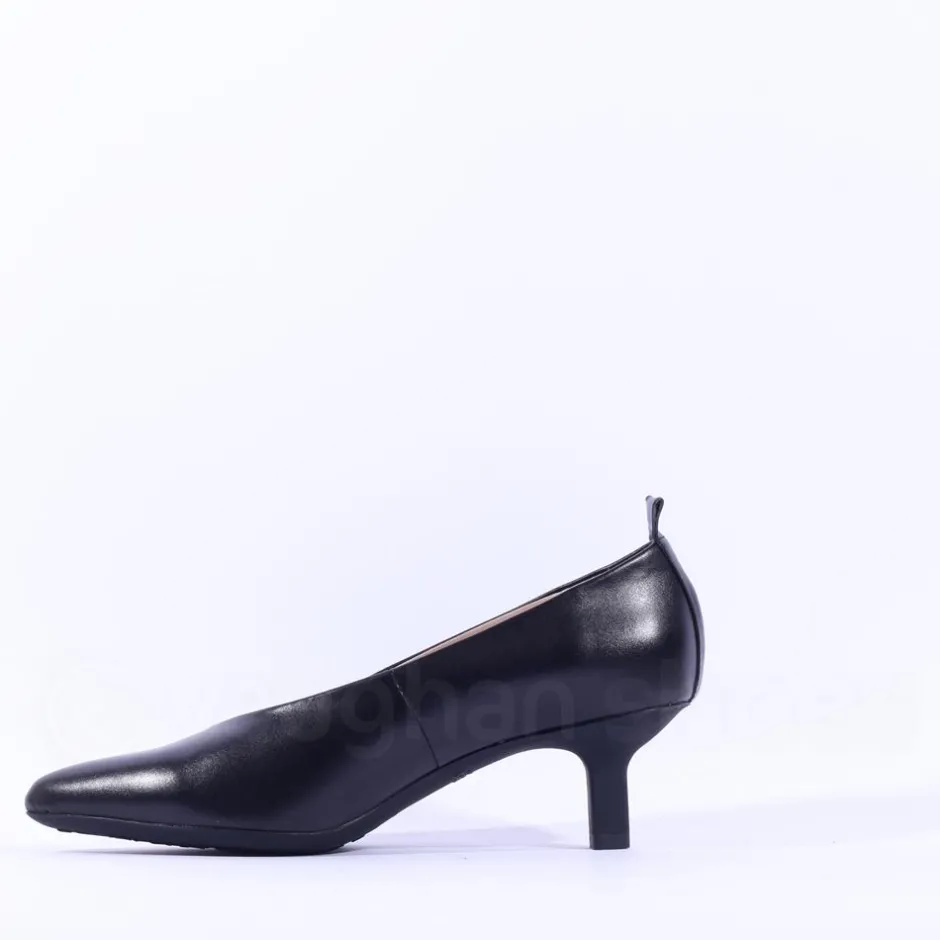Women Wonders Hilda Heel Tab Classic High Heel - Black Leather