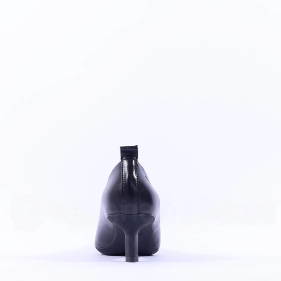 Women Wonders Hilda Heel Tab Classic High Heel - Black Leather