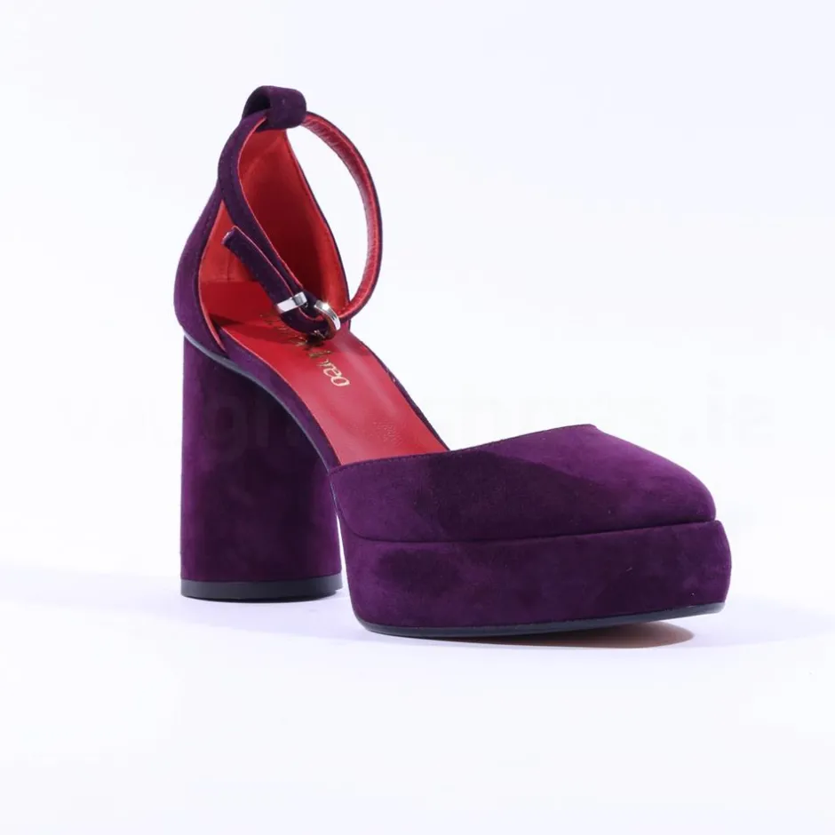 Women Marco Moreo Hong Kong Round High Heel - Purple Suede