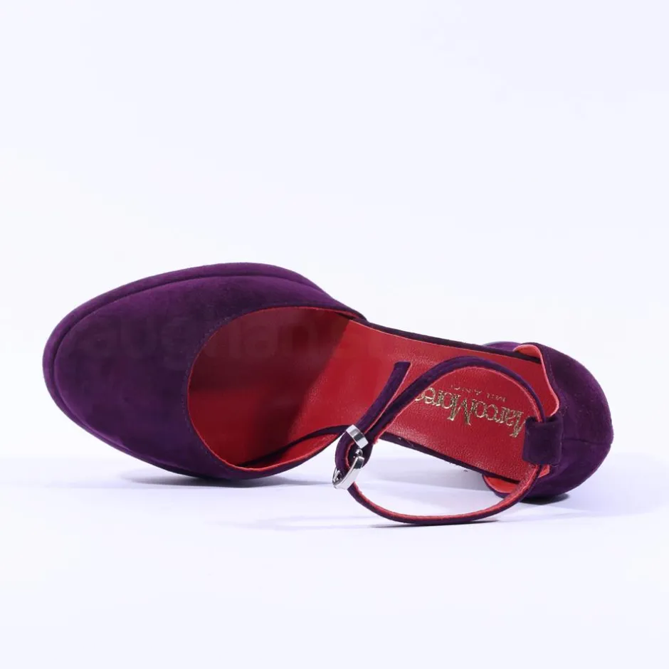 Women Marco Moreo Hong Kong Round High Heel - Purple Suede