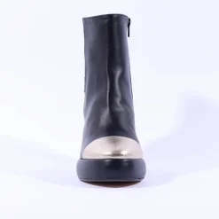 Women Marco Moreo Hong Kong Toecap Ankle Boot - Black Gold Leather