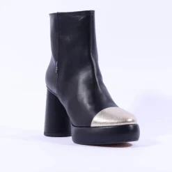Women Marco Moreo Hong Kong Toecap Ankle Boot - Black Gold Leather