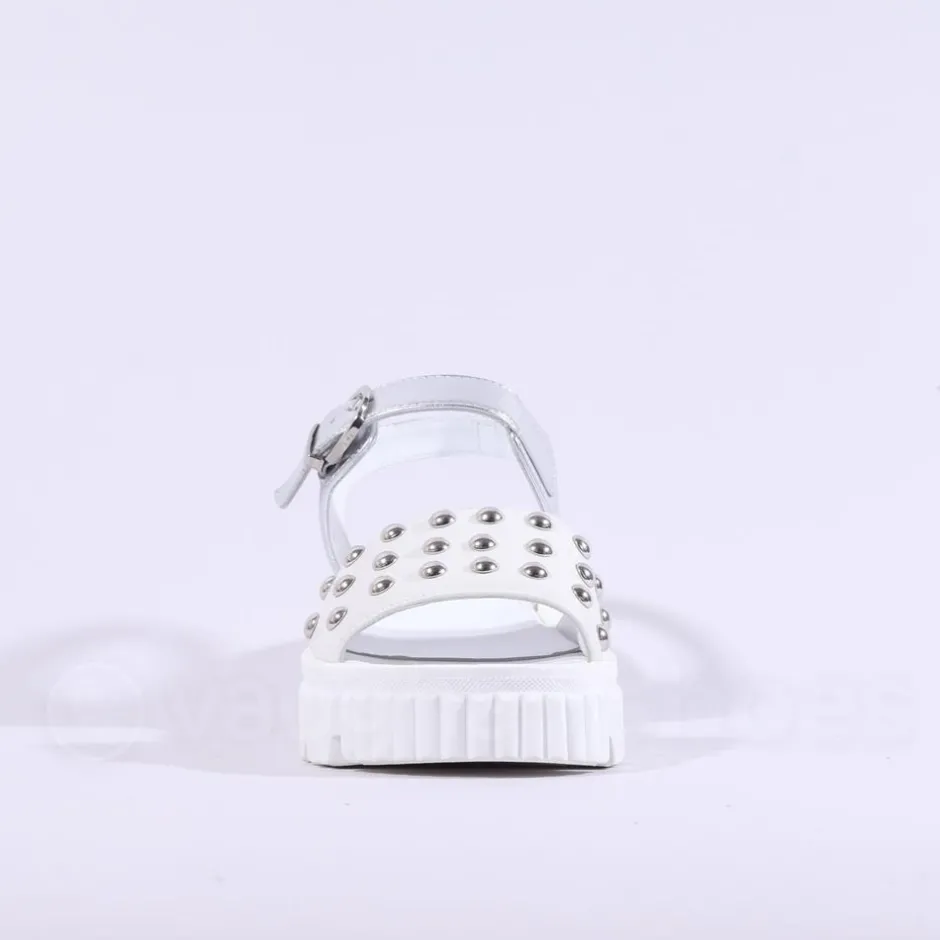 Women Marco Moreo Ibiza Stud Buckle Sandal - White Silver