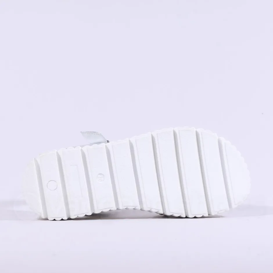 Women Marco Moreo Ibiza Stud Buckle Sandal - White Silver