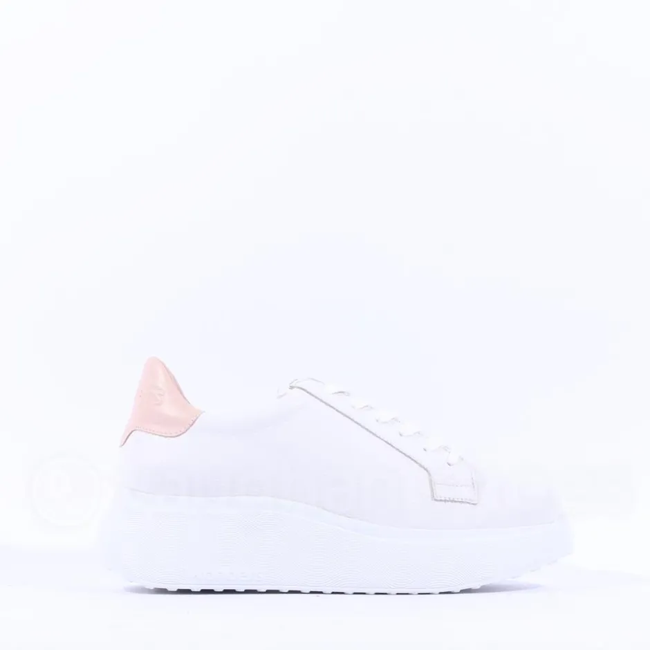 Women Wonders Iliana Laced Platform Trainer - White Nude