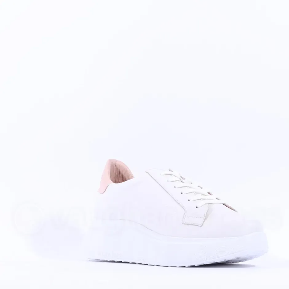 Women Wonders Iliana Laced Platform Trainer - White Nude