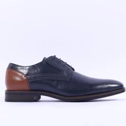 Brent Pope Irwell Laced Panel Heel Shoe - Navy