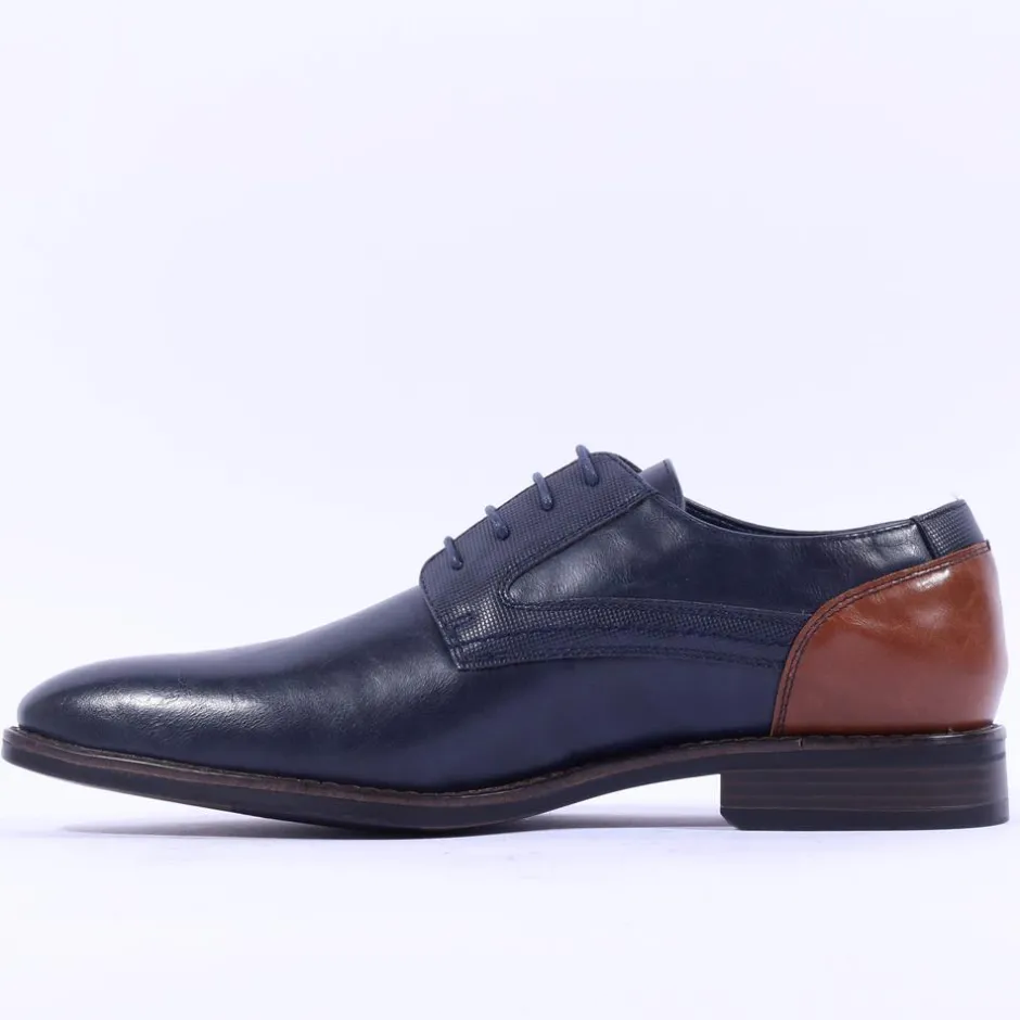 Brent Pope Irwell Laced Panel Heel Shoe - Navy
