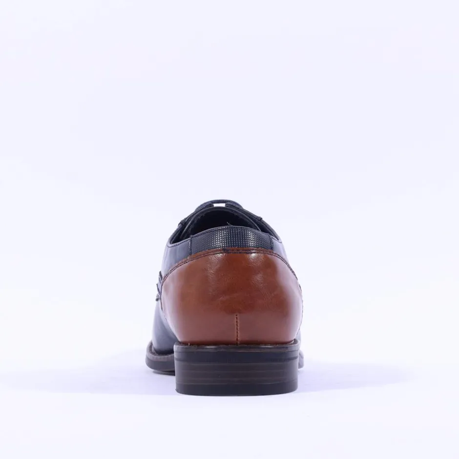 Brent Pope Irwell Laced Panel Heel Shoe - Navy
