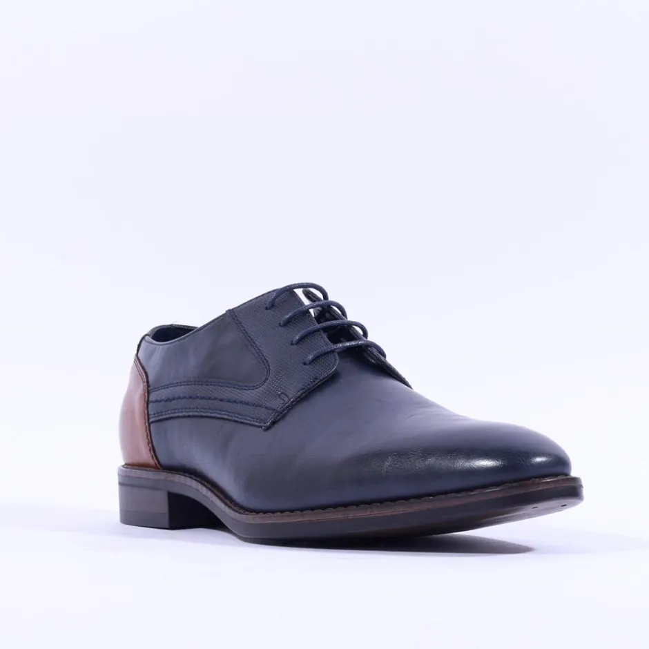 Brent Pope Irwell Laced Panel Heel Shoe - Navy