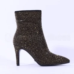 Women Una Healy It Had To Be You Heel Boot - Black Gold Sparkle