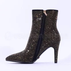 Women Una Healy It Had To Be You Heel Boot - Black Gold Sparkle