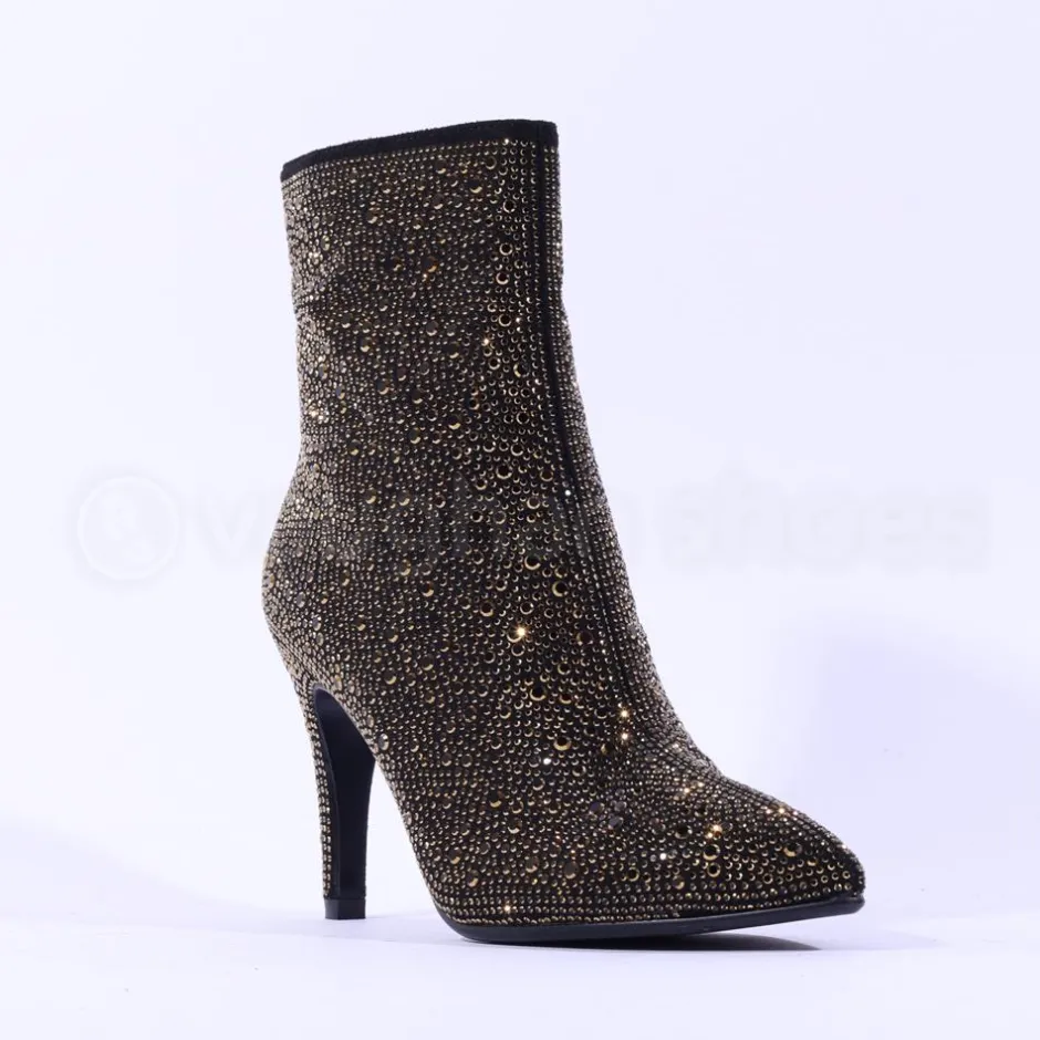 Women Una Healy It Had To Be You Heel Boot - Black Gold Sparkle