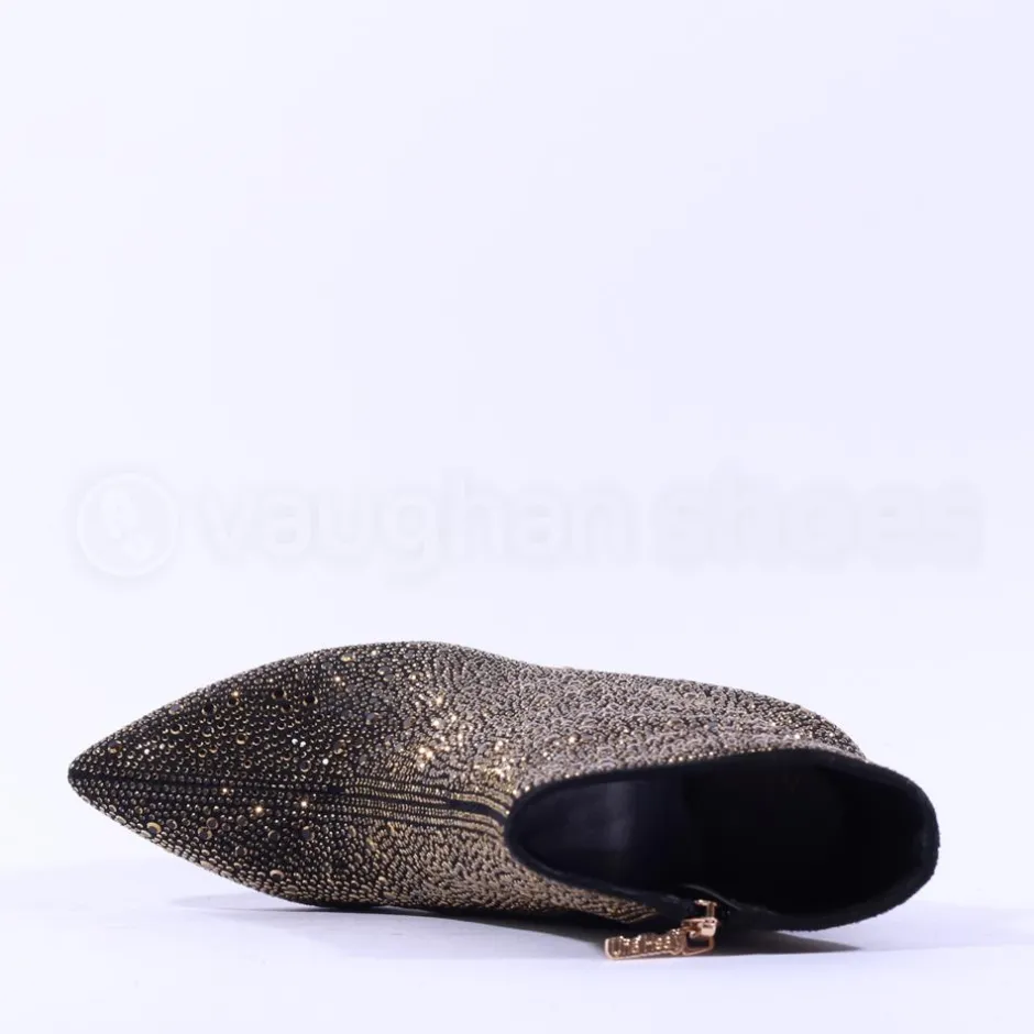 Women Una Healy It Had To Be You Heel Boot - Black Gold Sparkle