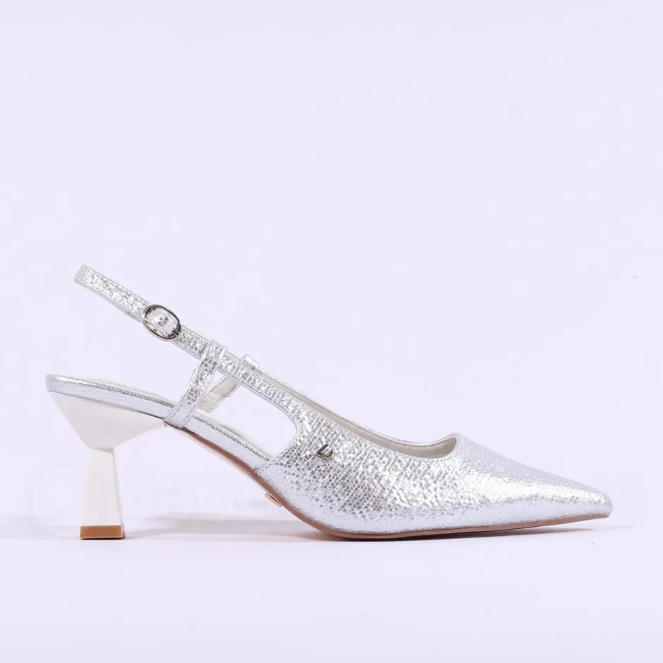 Women Una Healy Its Funky Pointed Slingback - Silver