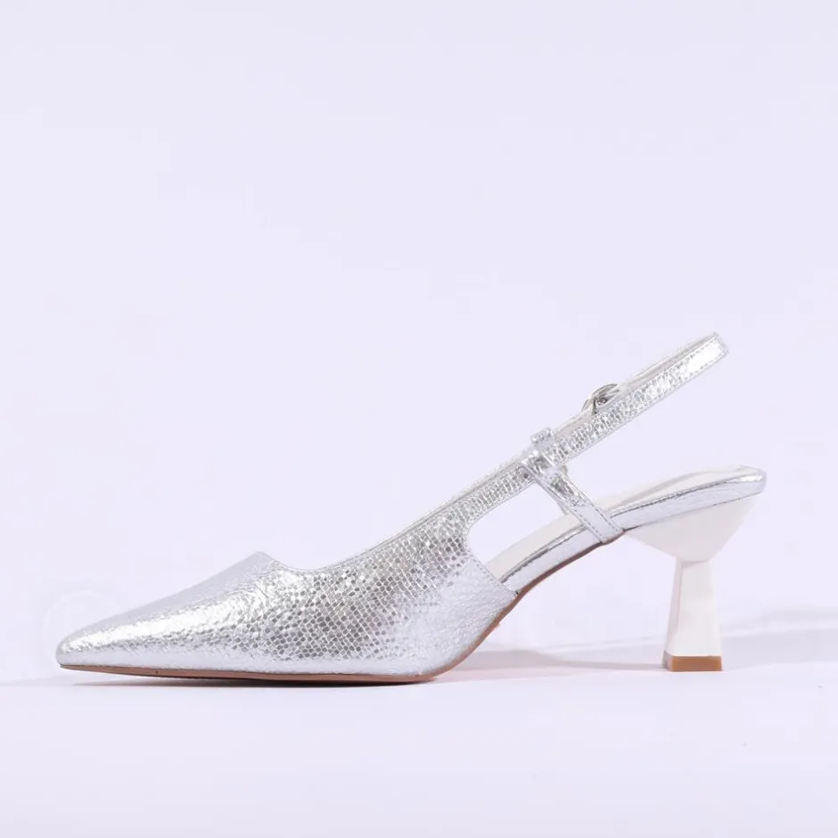 Women Una Healy Its Funky Pointed Slingback - Silver