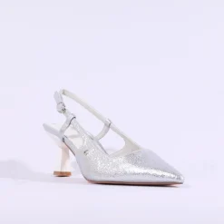 Women Una Healy Its Funky Pointed Slingback - Silver