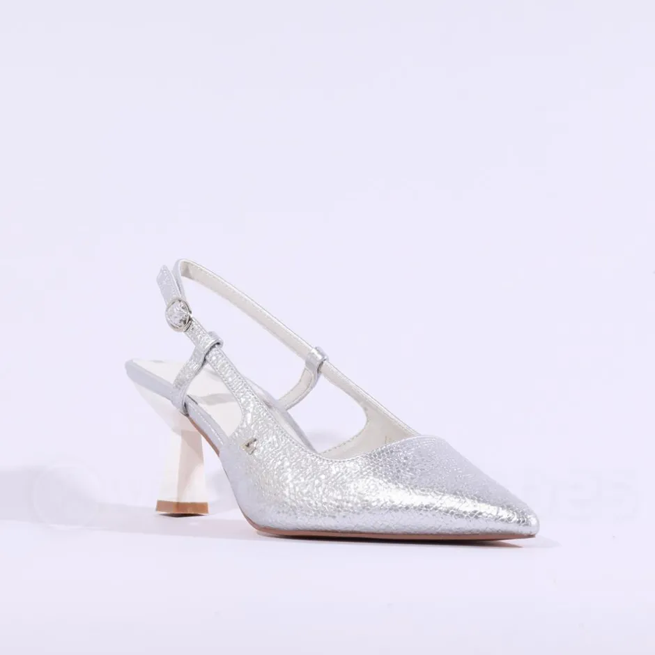 Women Una Healy Its Funky Pointed Slingback - Silver