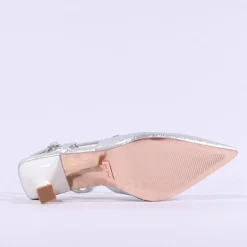 Women Una Healy Its Funky Pointed Slingback - Silver