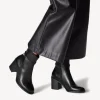 Women Tamaris Jacqie Blockheel Strap Ankleboot - Black Leather